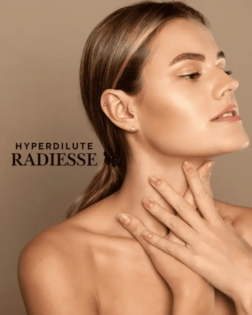 Women with perfect smooth skin after Hyperdilute Radiesse Filler in Fredericksburg, VA